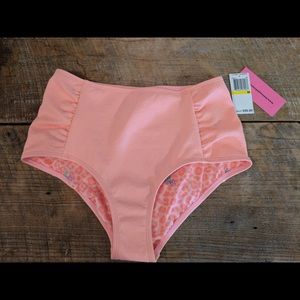 NWT BetsyJohnson Pink HighWaisted SwimBottoms SZ M